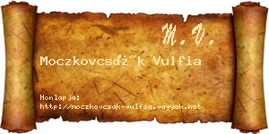 Moczkovcsák Vulfia névjegykártya